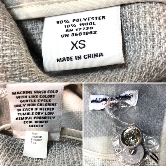 Adam Lippes Target Grey White Mohair Plaid… - Picture 3 of 4